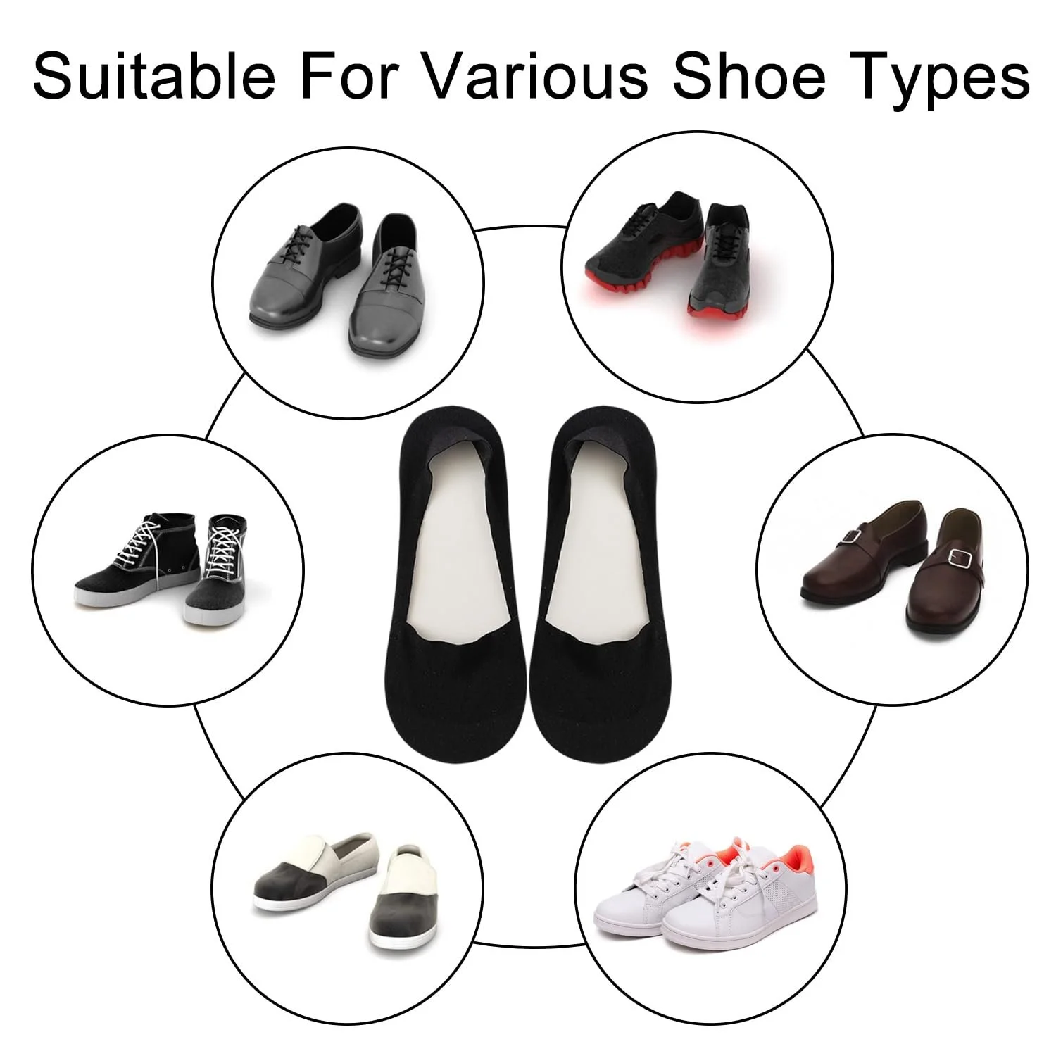 4 пари балеток-слідків для жінок, невидимі, фото №5