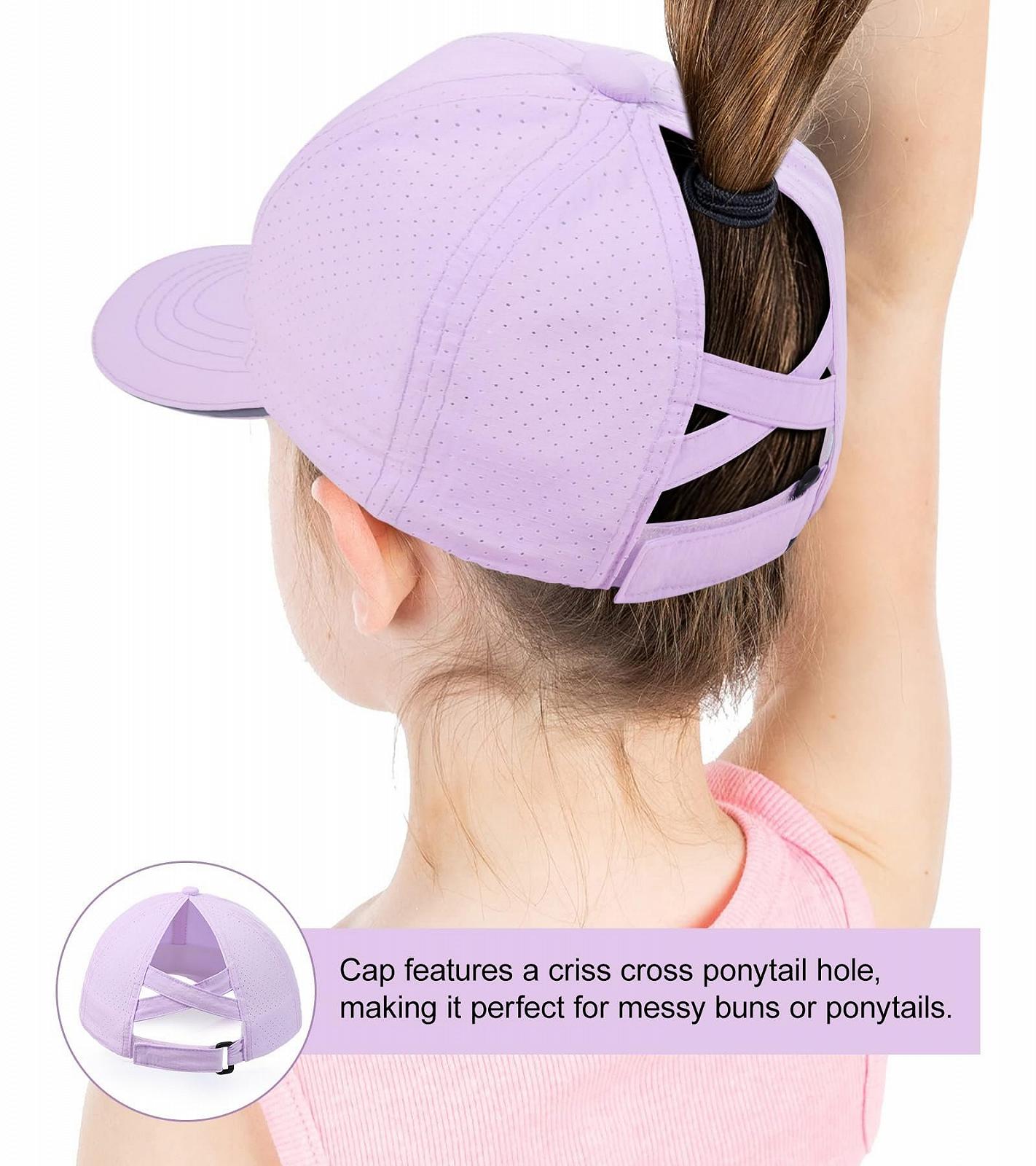 Бейсболка CHUANGLI Girls Criss Cross Ponytail Hat світловідбиваюча сітчаста для дівчаток, фото №2