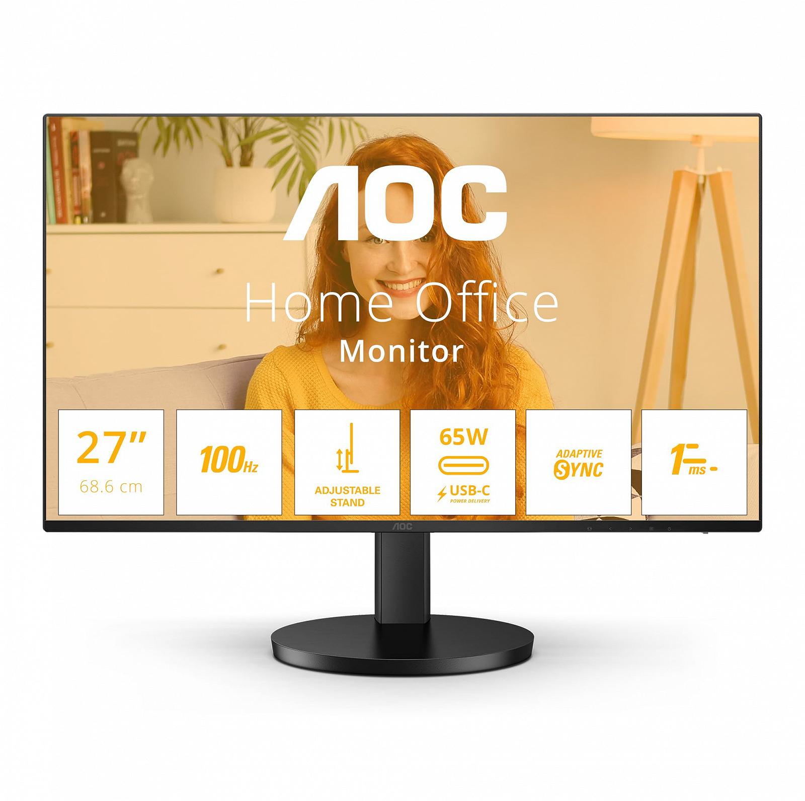 Монитор AOC Q27B3CF2 27 Дюймов QHD Динамик Регулируемый по высоте Черный, фото №2