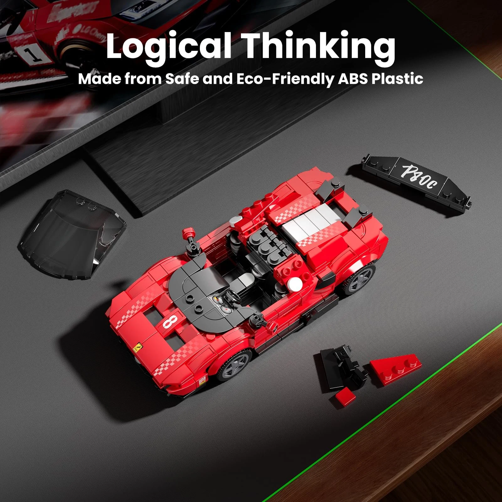 Конструктор Mould King Speed Champion P80C Гоночный Автомобиль с акриловой витриной, 449 деталей, фото №7 Конструктор Mould King Speed Champion P80C Гоночный Автомобиль с акриловой витриной, 449 деталей, фото №7