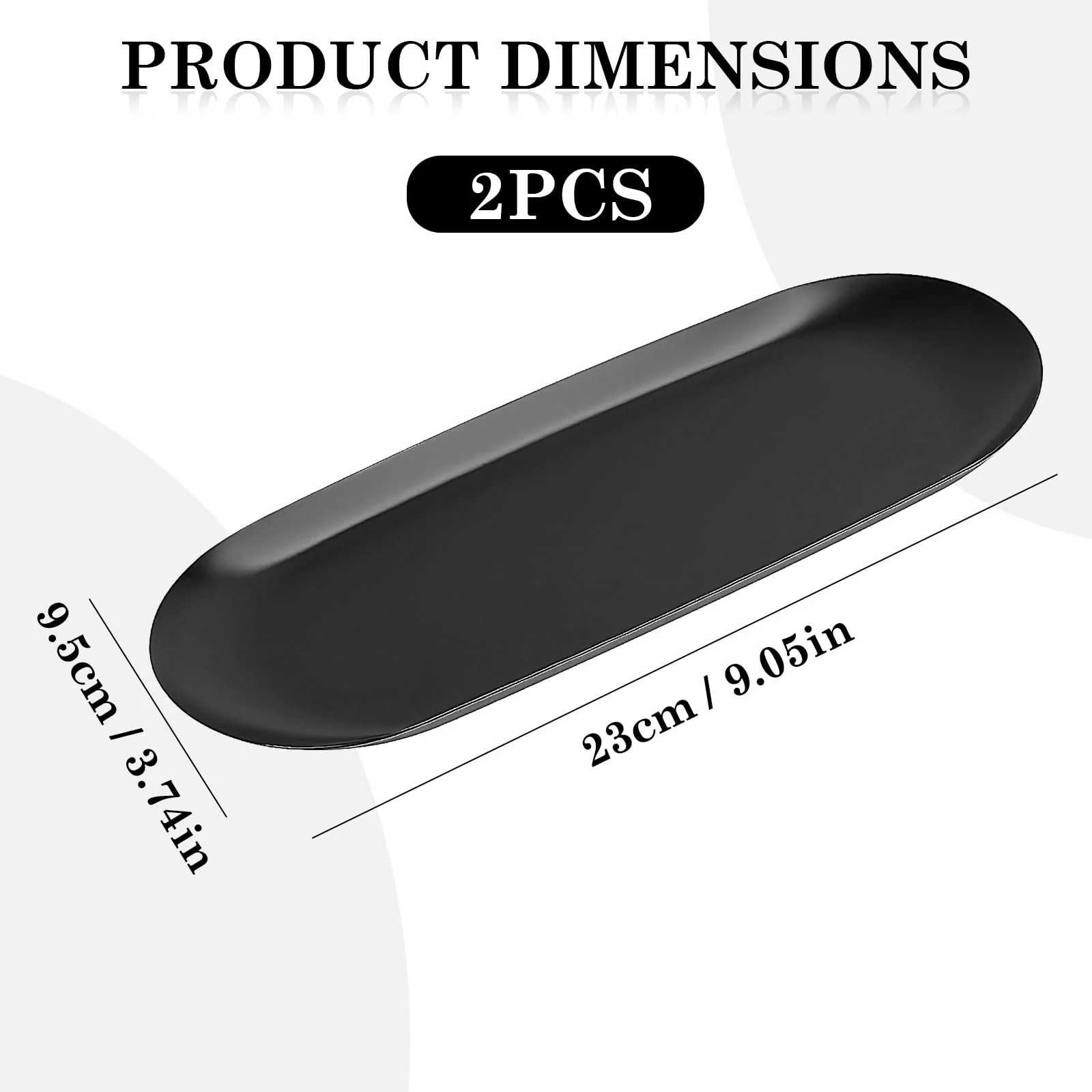 Набор декоративных подносов 2шт. Овальный Черный, фото №2 Набор декоративных подносов 2шт. Овальный Черный, фото №2