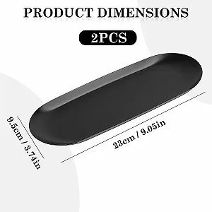 Набір декоративних підносів 2 шт. Овальний Чорний synthetic.ua - Фото 1
