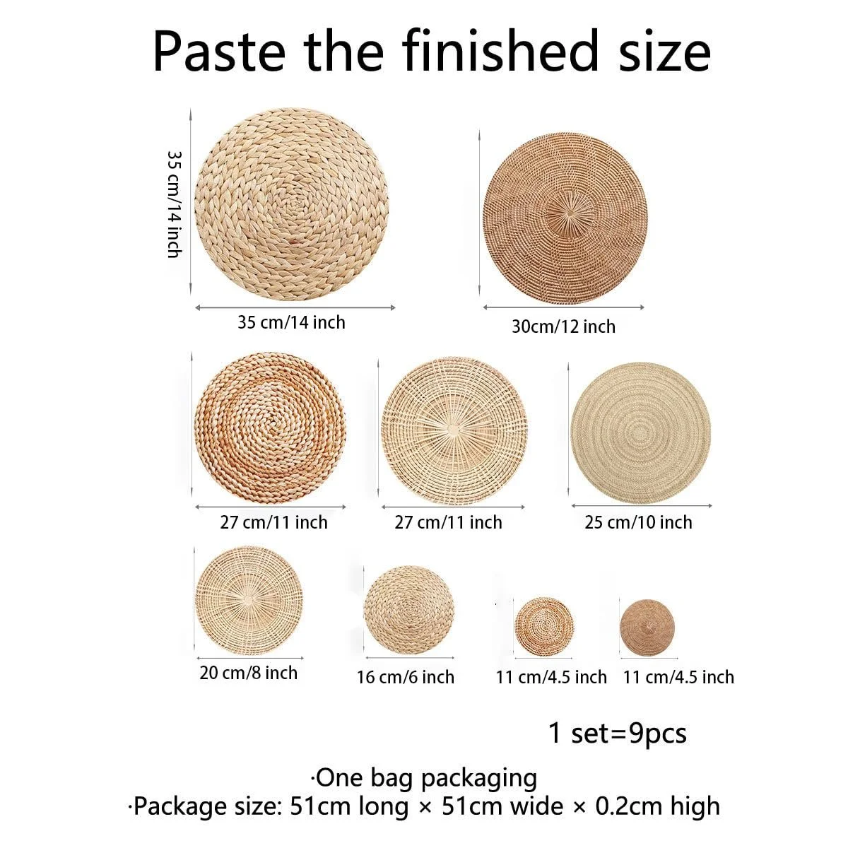 Наклейка на стіну Runtoo 3D Effect Basket Boho Circles Vintage, фото №4