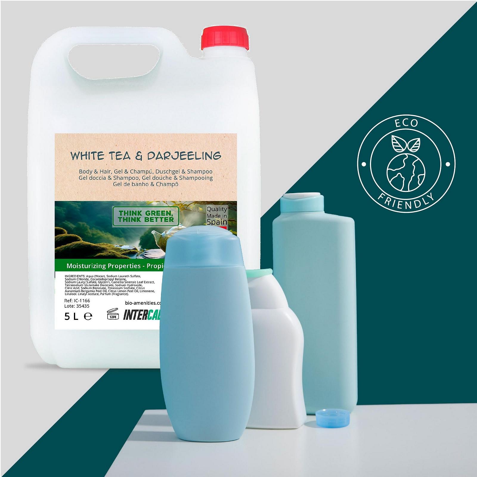 Гель для душу та шампунь 2-в-1 Intercabo White Tea & Darjeeling 2 x 5 л (10 л), фото №3