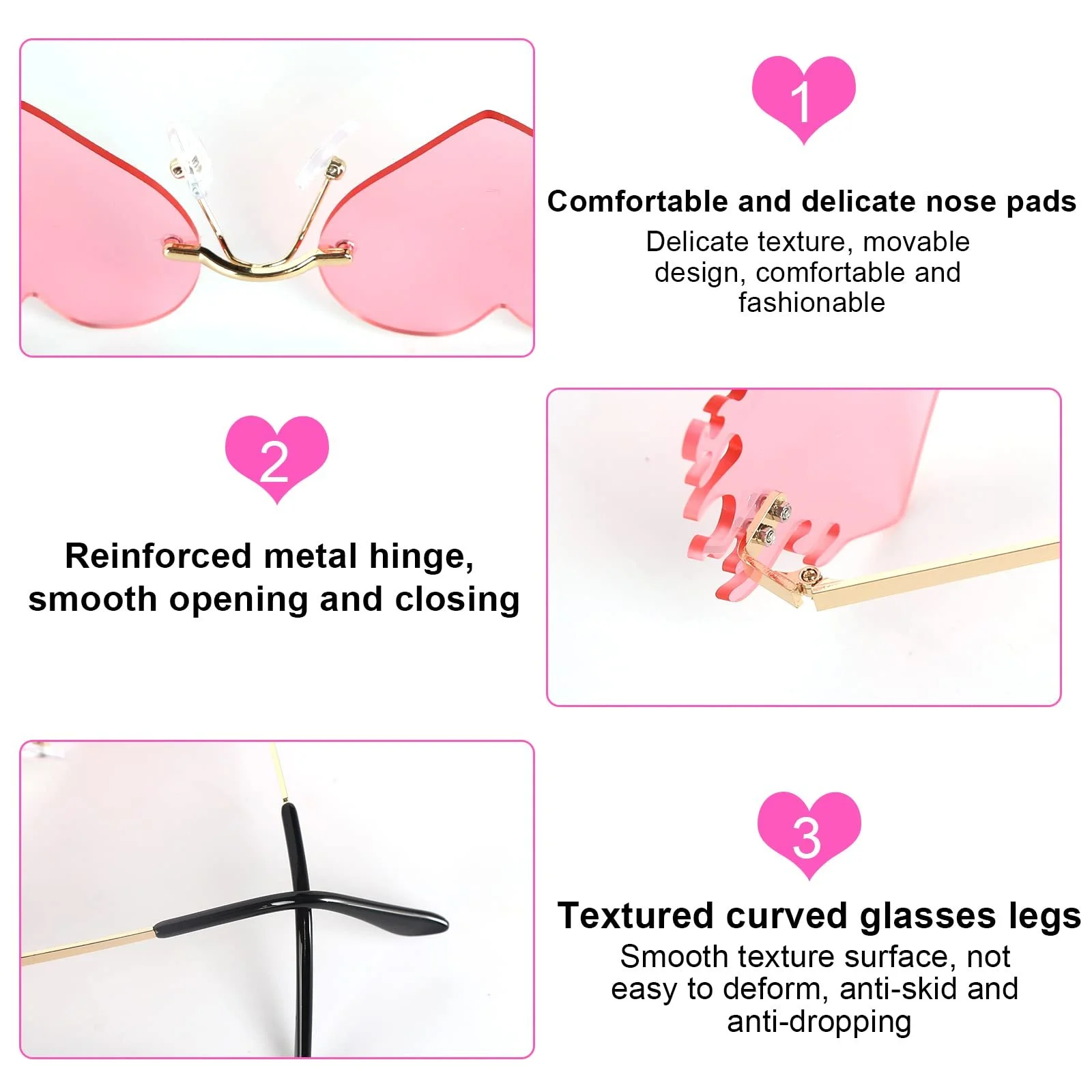 Солнцезащитные очки DUTIFUL Flames Сердце Розовый, фото №3 Солнцезащитные очки DUTIFUL Flames Сердце Розовый, фото №3