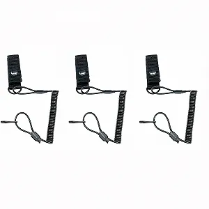 Рибальський страхувальний шнур OHYER, спіральний кабель, тактичний шнур, пружинне кільце для ключів, 3 шт, чорний - Фото 1