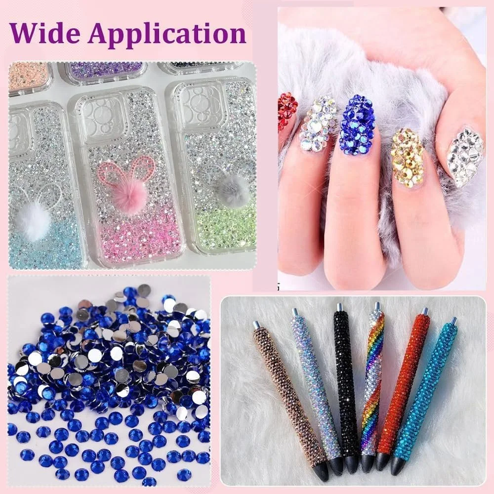 Стразы Плоские, Смола, Синий, Серебристая Подложка, 3 мм SS12, 5600 шт., фото №4