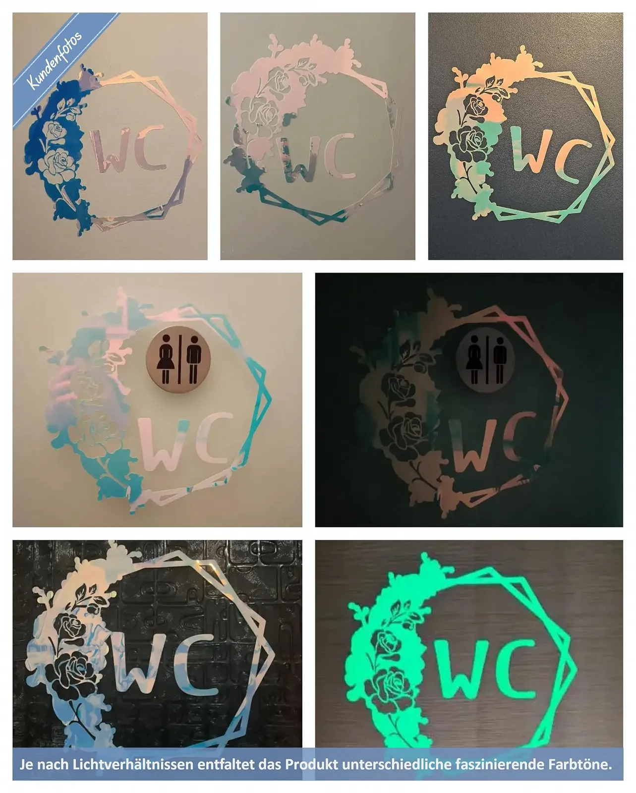 Наклейка на двері туалету WandSticker4U Світна Квіткова гілка 30 x 30 см, фото №4 Наклейка на двері туалету WandSticker4U Світна Квіткова гілка 30 x 30 см, фото №4