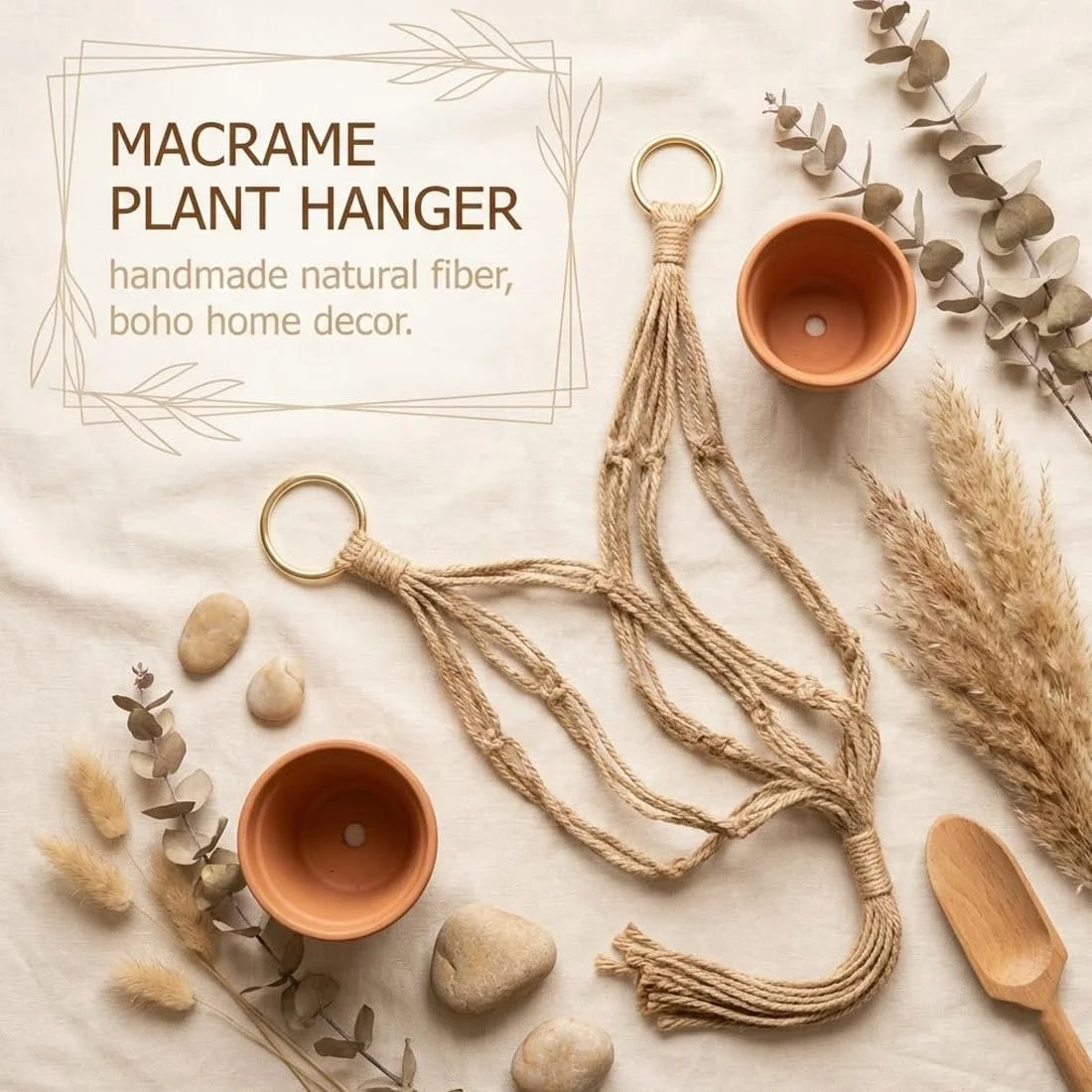 Підвісне кашпо Macrame 105 см Бавовняна мотузка Плетене (Потовщене), фото №4 Підвісне кашпо Macrame 105 см Бавовняна мотузка Плетене (Потовщене), фото №4