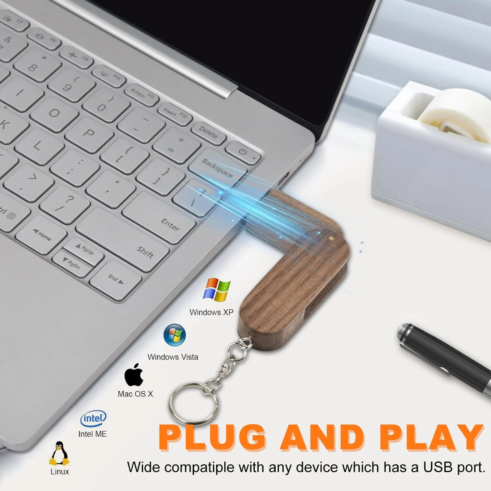 USB накопичувач Wooden 16 GB USB 2.0 with Wooden Box, фото №3