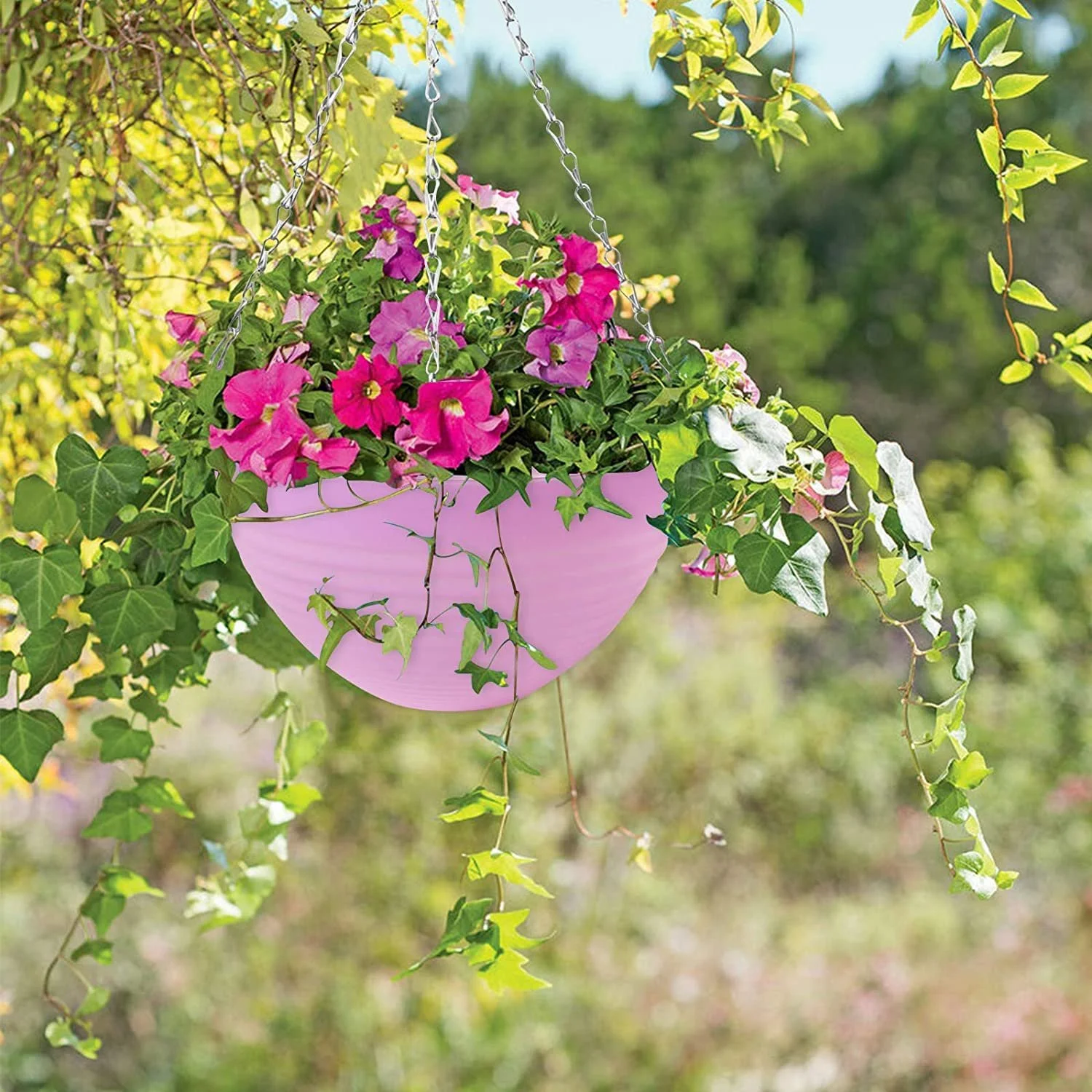 Підвісні кашпо KAHEIGN пластикові з ланцюжком та гачком, 5 кольорів, 5 шт., фото №7 Підвісні кашпо KAHEIGN пластикові з ланцюжком та гачком, 5 кольорів, 5 шт., фото №7