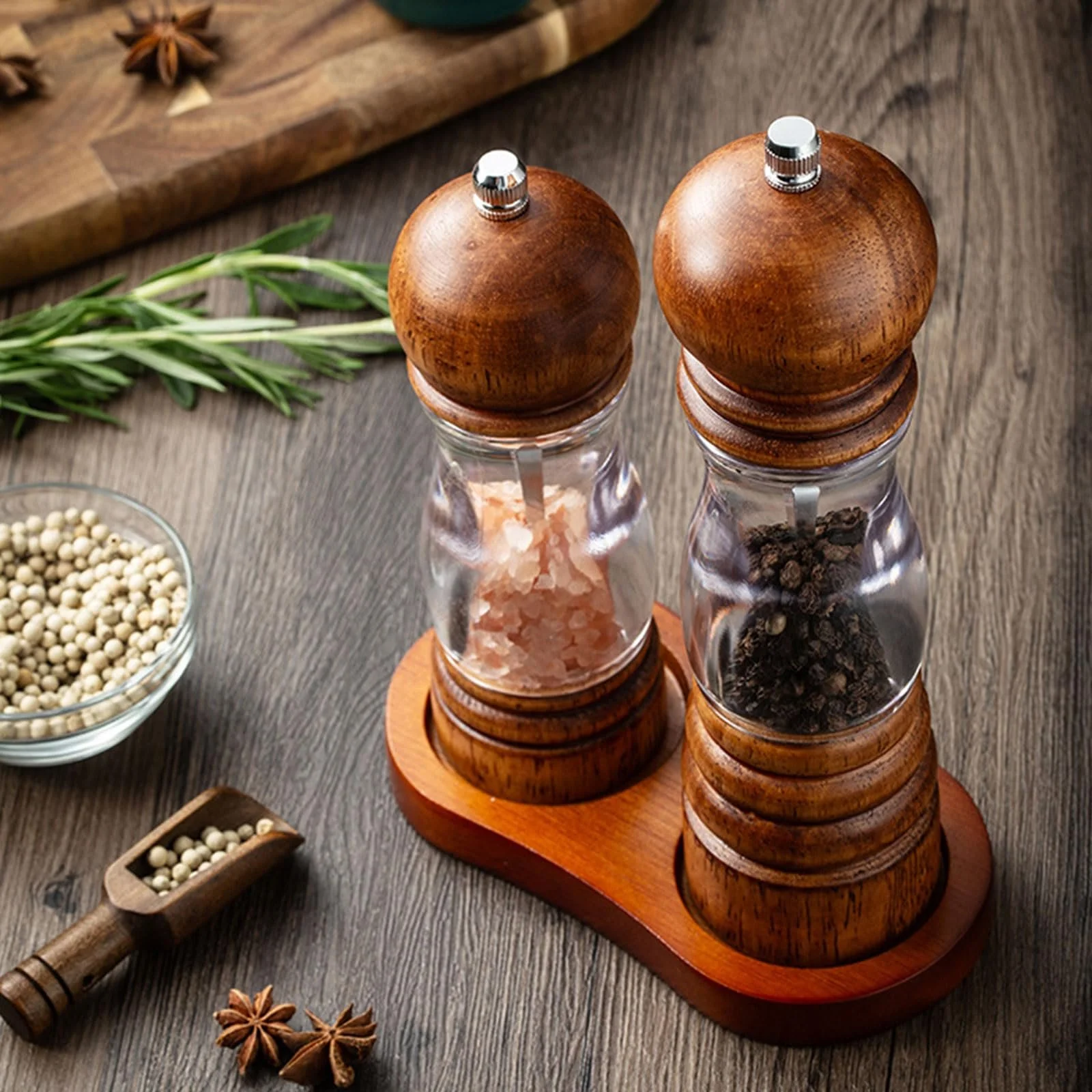 Млин для спецій регульованого помелу Дерев'яний для перцю, фото №3