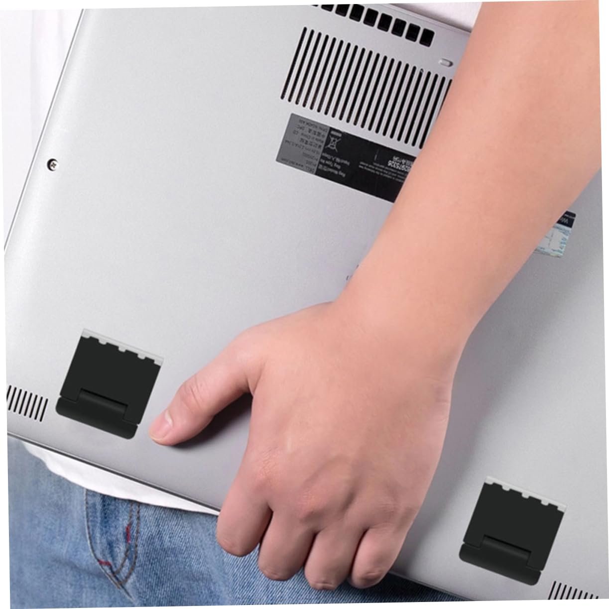 Подставка для ноутбука SEWACC Складная, частично регулируемая по высоте, вентилируемая для эффективного охлаждения, портативная для путешествий, подходит для ноутбуков - 4 шт., фото №6