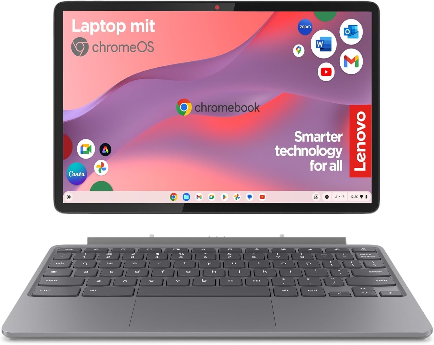 Сенсорный ноутбук 10.95" Lenovo Chromebook Duet 11M889 MediaTek Kompanio 838 RAM 4GB eMMC 128GB 12ч батарея ChromeOS Алюминиевый корпус (UKR), фото №1