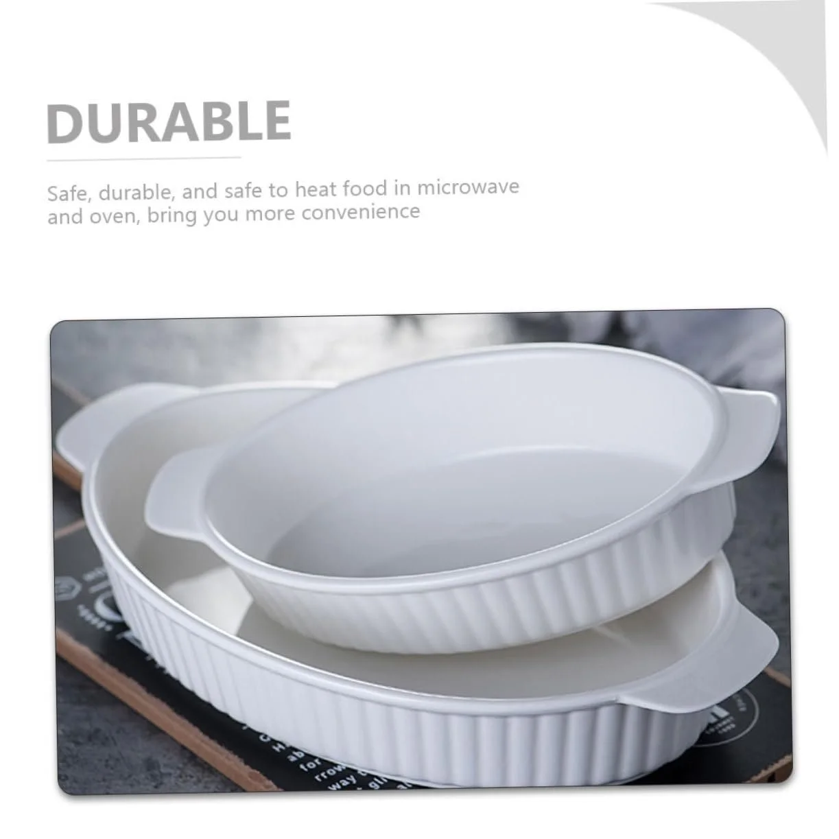 Форма для запекания Gatuida керамическая овальная с двумя ручками жаропрочная, фото №8