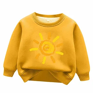 Толстовка Generisch с круглым вырезом и флисовой подкладкой для детей, мальчиков и девочек, теплый детский джемпер с машинкой - Фото 1