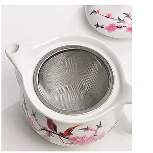 Чайник-заварник ZRQSMCX Порцеляновий Синьо-білий Квітковий synthetic.ua - Фото 1