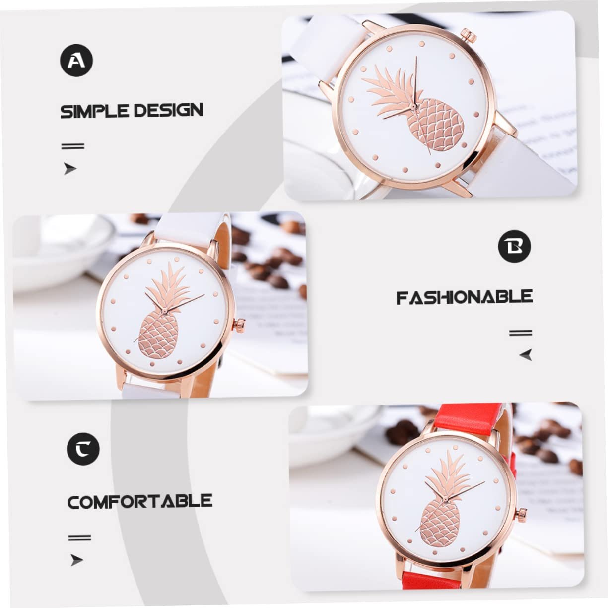 WRITWAA 2 шт. Креативний повсякденний годинник для студентів, фото №7