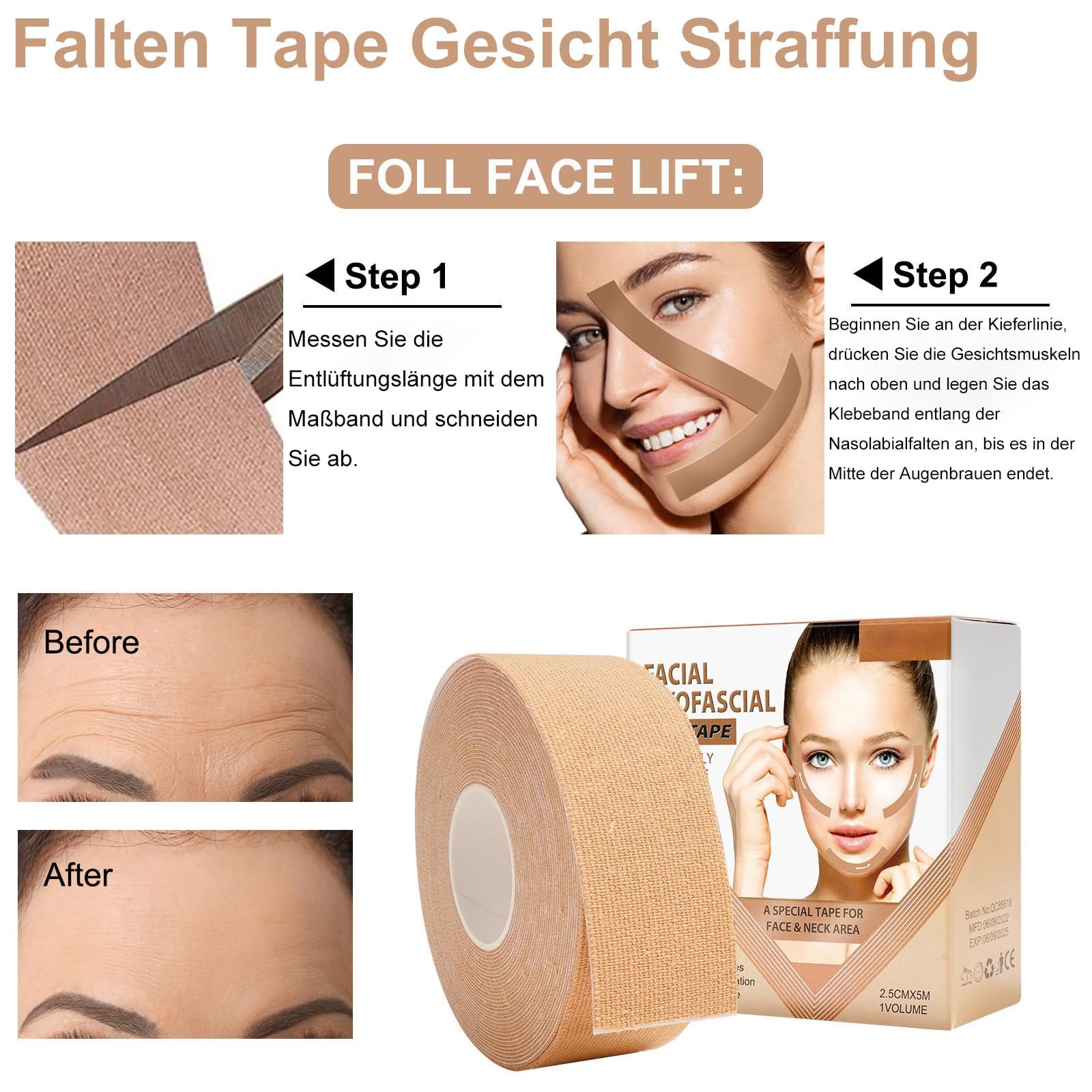 Тейп для лица для лифтинга 2 шт., фото №4