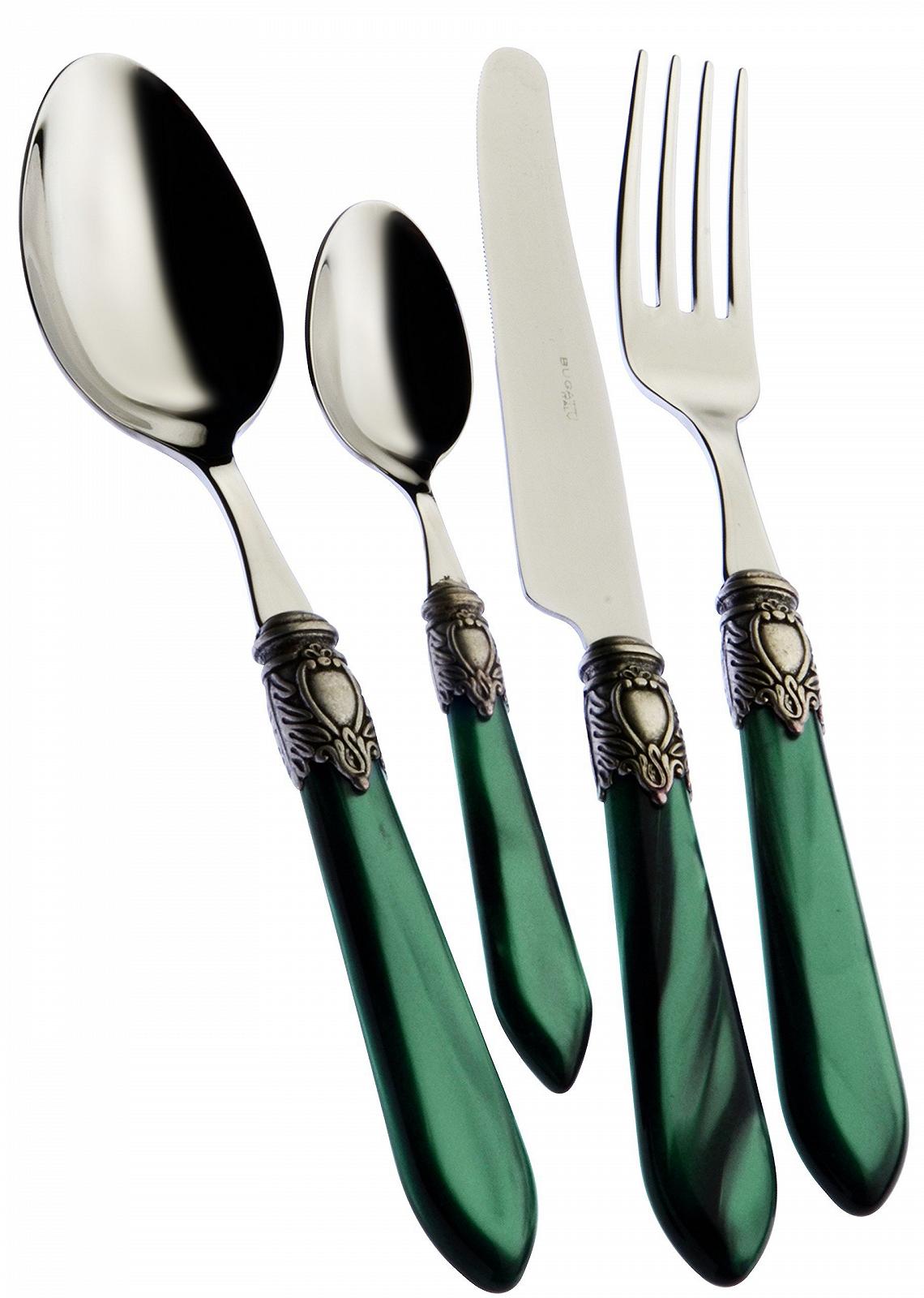 Набір столових приборів Bugatti Oxford 24 шт. Зелений, фото №1 Набір столових приборів Bugatti Oxford 24 шт. Зелений, фото №1