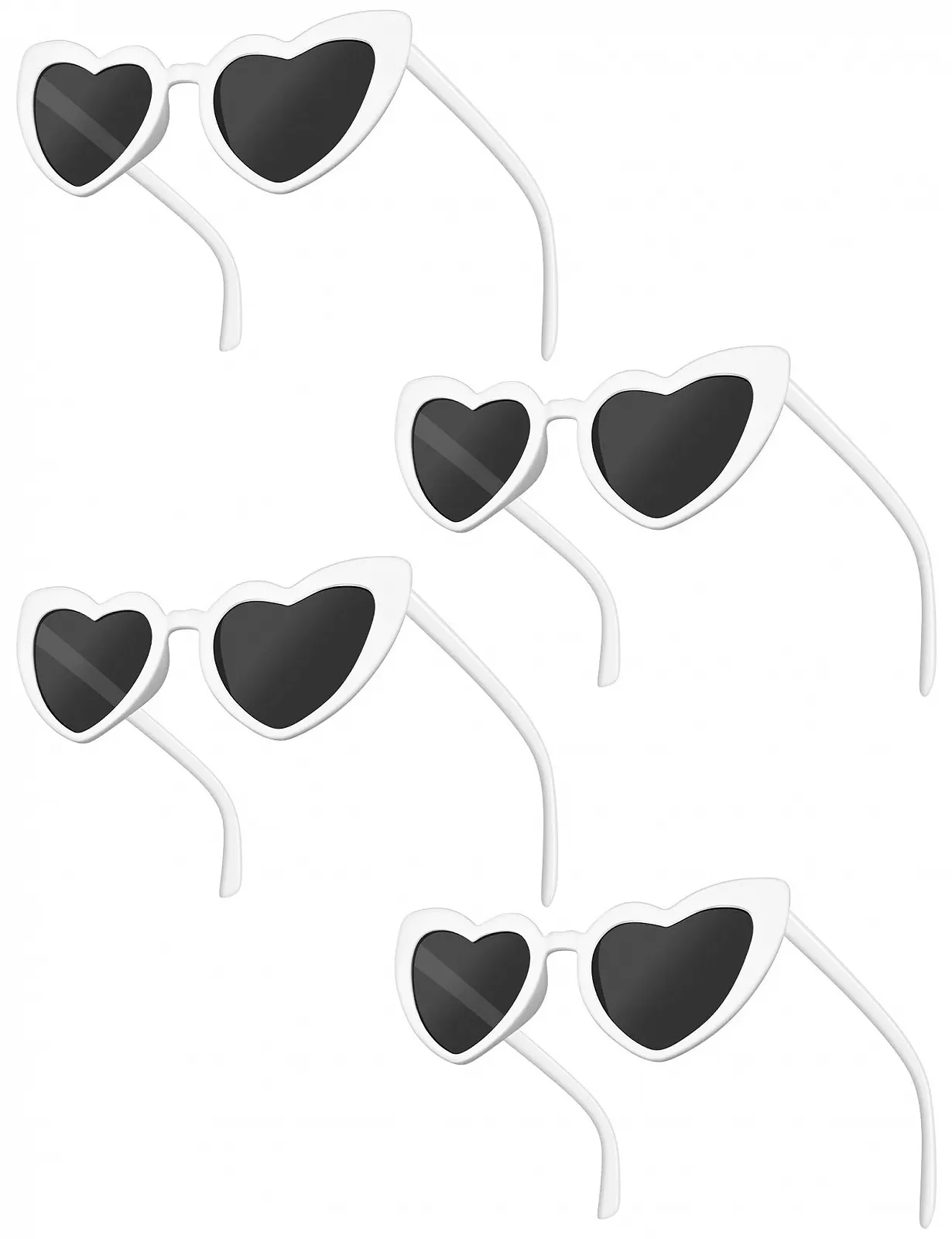Солнцезащитные очки Сердце Kiiwah, 4 шт, Белый, фото №1