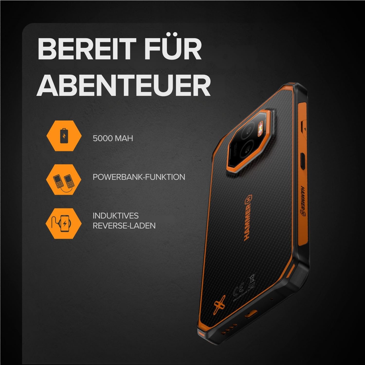 Смартфон Hammer Energy X2 4G 6GB/128GB 6.1" IP69 5000mAh Black/Orange, фото №6