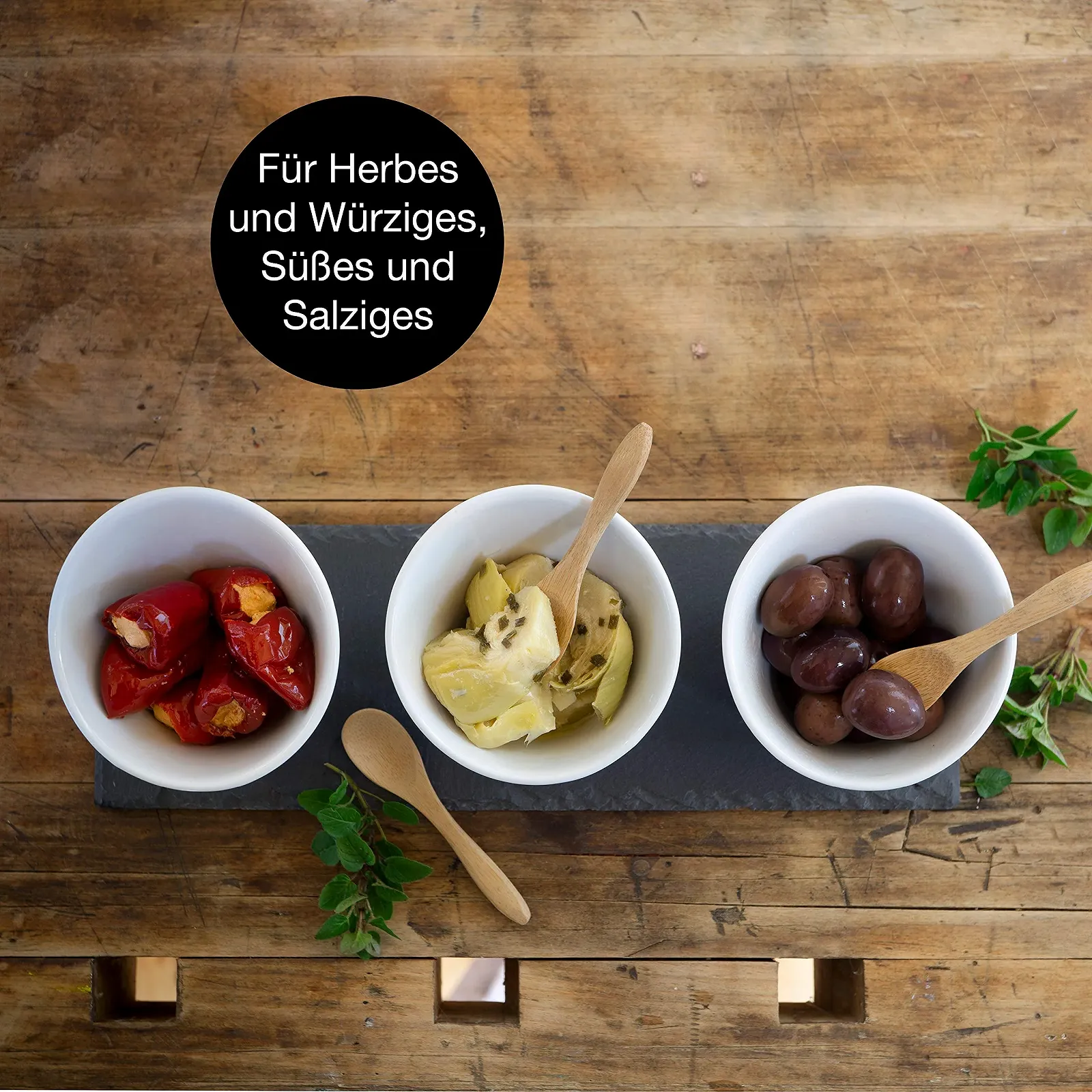 Миски для соуса Moritz & Moritz Oregano 3 шт. Белый, фото №3 Миски для соуса Moritz & Moritz Oregano 3 шт. Белый, фото №3