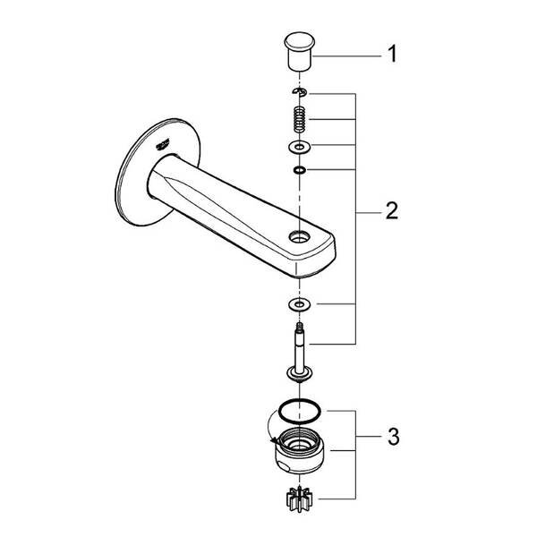 Вилив для ванни Grohe BauContemporary 13254000 с переключателем, фото №3