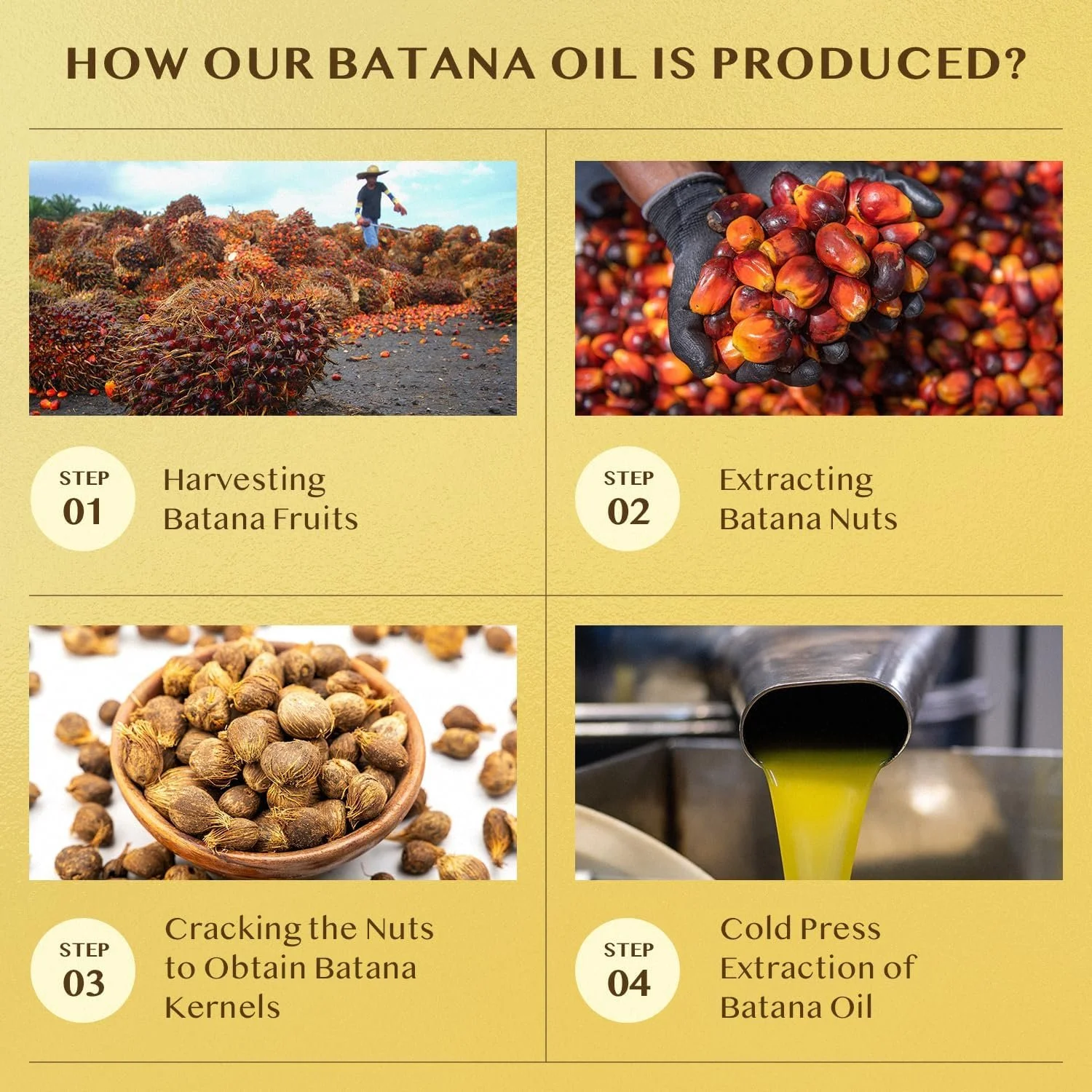 Олія Batana Jardient Сира для росту волосся 100% Чиста та Натуральна Гондураська Органічна 124 мл, фото №4