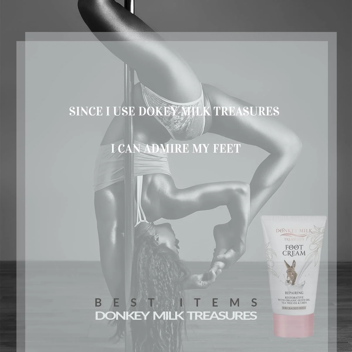 Крем для ног Pharmaid Donkey Milk Treasures с оливковым и чайным маслом 120 мл, фото №3