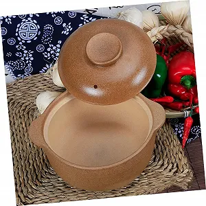 Каструля для запікання OUNONA керамічна з кришкою Non-stick synthetic.ua - Фото 1