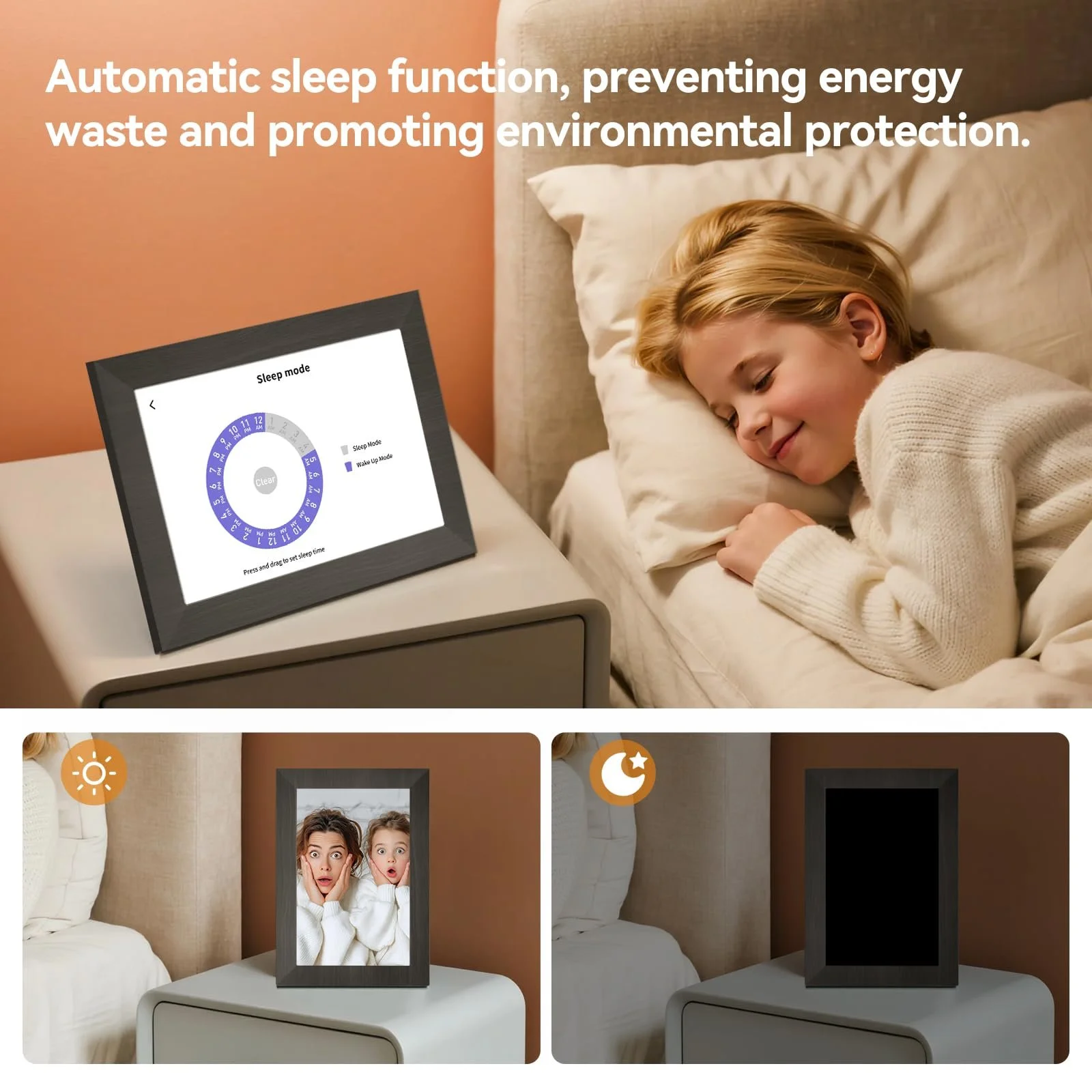 Цифровая фоторамка BWJBSW 10 дюймов WiFi 32 ГБ IPS Touchscreen Auto-Rotate, фото №11