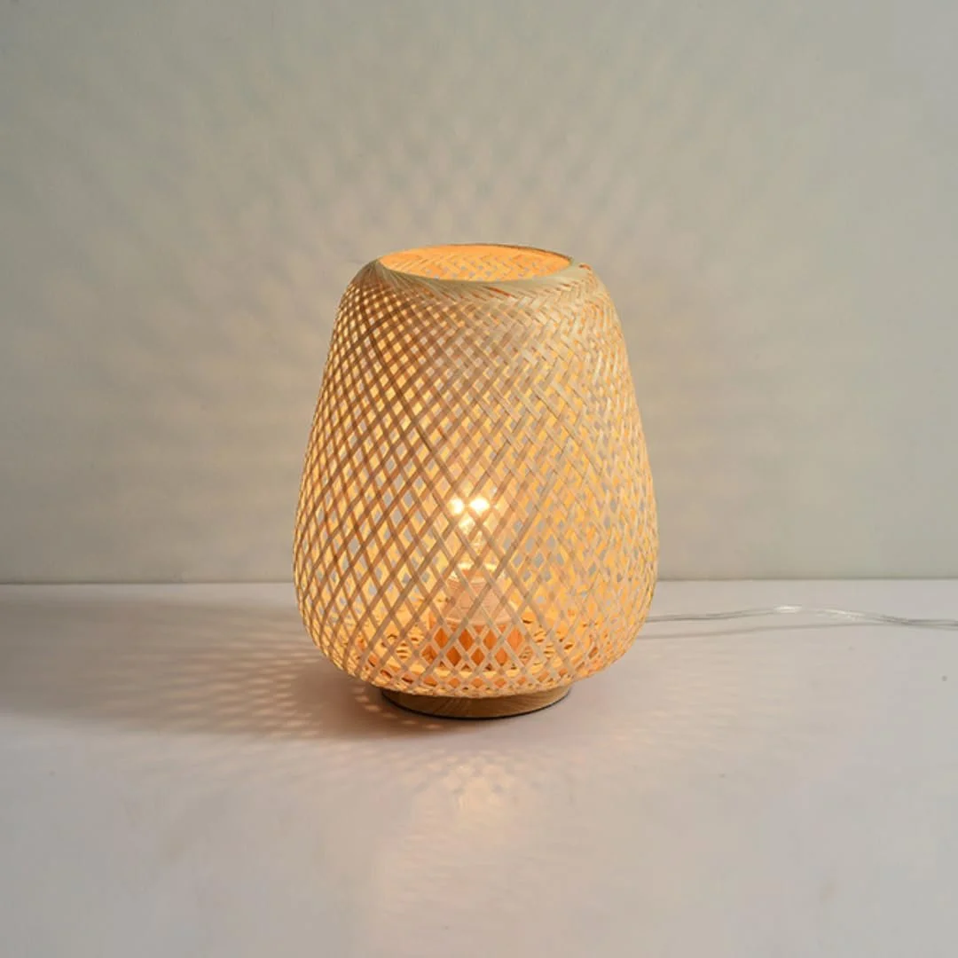 Настільна лампа-ліхтар Bamboo Woven Japanese Style Bamboo Lampshade, фото №7