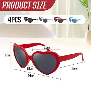 Солнцезащитные очки CHSZSH В форме сердца Ретро Женские Для активного отдыха Пляжные С красным сердцем Черный synthetic.ua - Фото 1