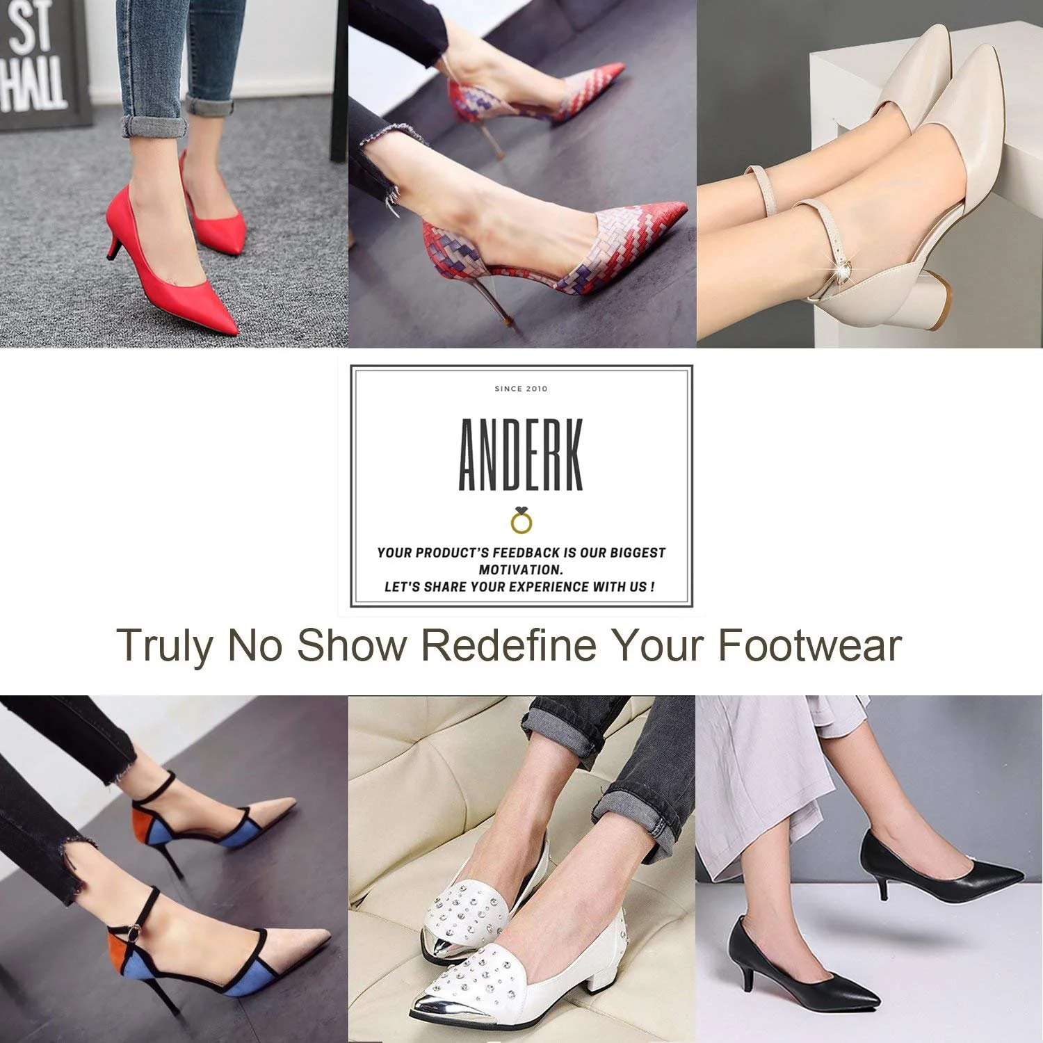 Підслідники ANDERK 10 пар, жіночі невидимі шкарпетки для тренувань, що не ковзають, фото №3 Підслідники ANDERK 10 пар, жіночі невидимі шкарпетки для тренувань, що не ковзають, фото №3