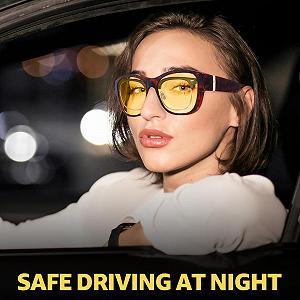 Антиблікові окуляри для водіння вночі Myiaur, жовті лінзи, TR90 synthetic.ua - Фото 1