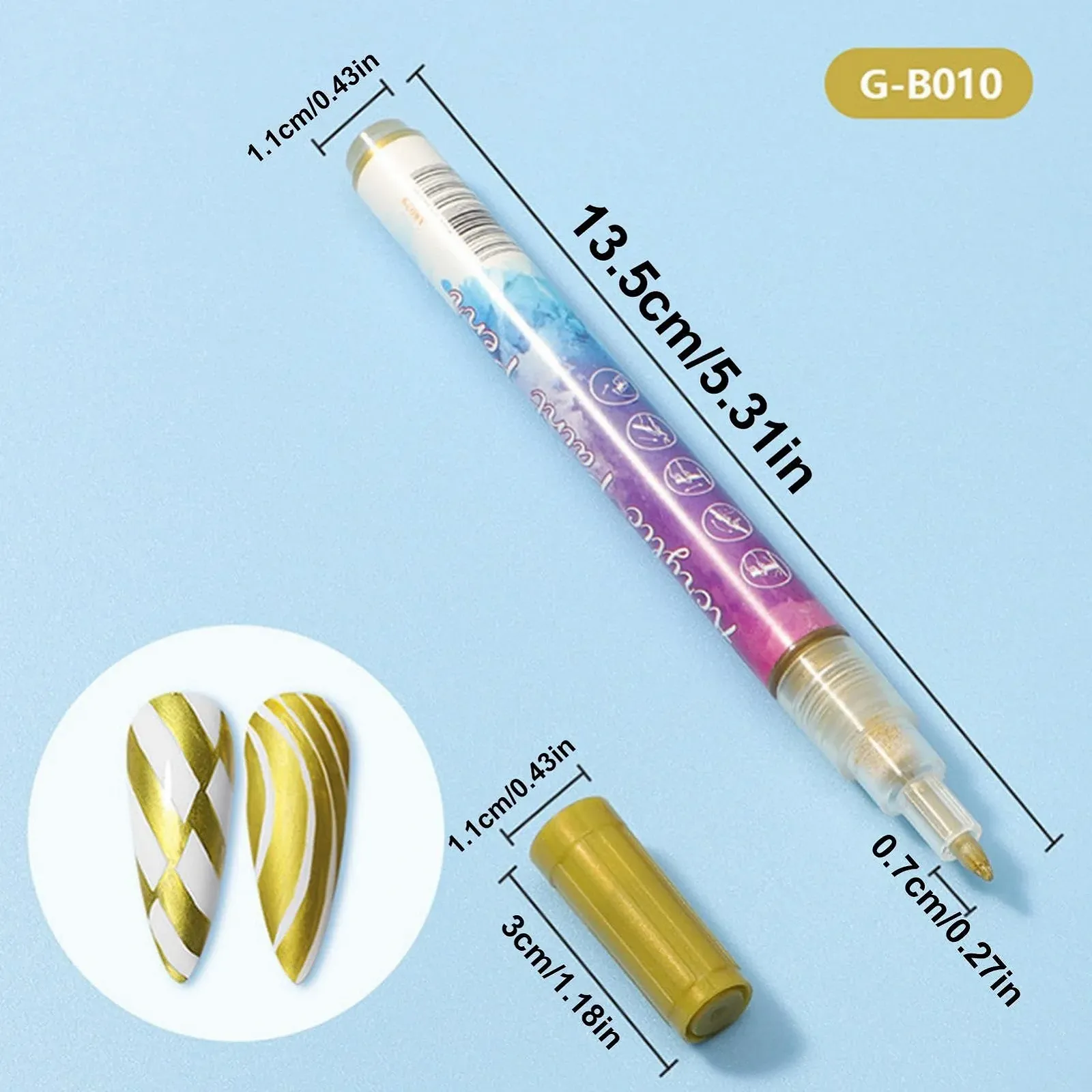 Маркеры для рисования на ногтях 12 штук Schnelltrocknende Nageldesign Supplies, фото №8