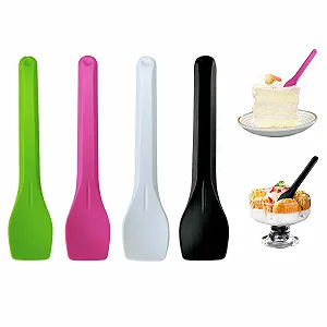 Набор ложек для мороженого 100 шт, Биоразлагаемые ложки для десертов, Набор многоразовых ложек, Маленькие ложки для мороженого, Торта, Желе, Йогурта - Фото 1