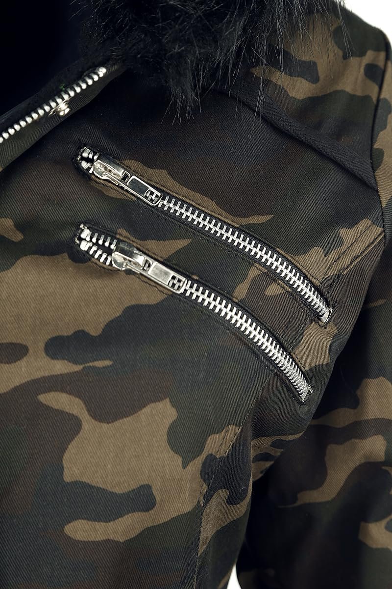 Зимове пальто Gothicana by EMP Камуфляж з хутряним капюшоном, фото №4 Зимове пальто Gothicana by EMP Камуфляж з хутряним капюшоном, фото №4