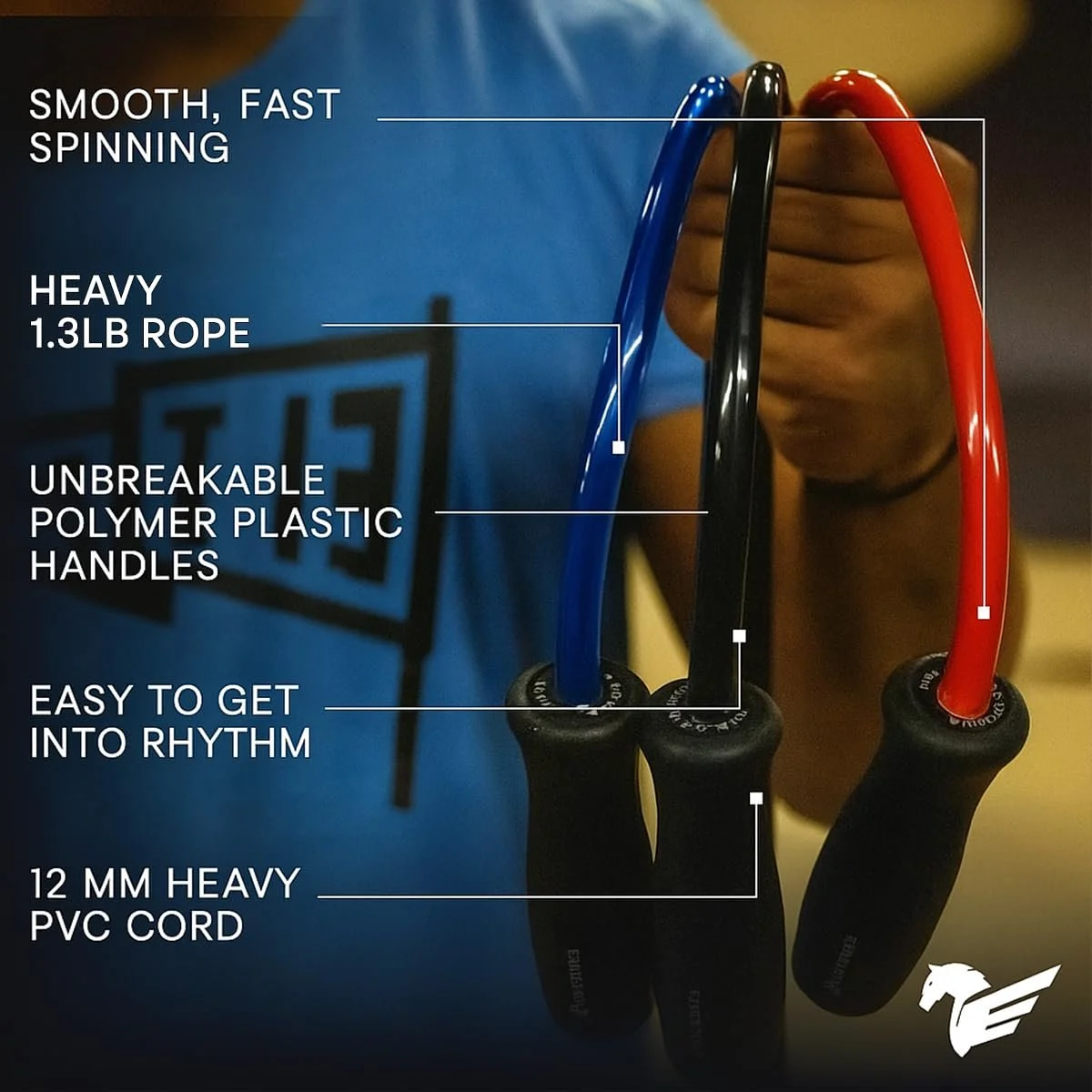 Скакалка EliteSRS 12 мм PVC Muay Thai Power Rope 2.0 1.5 Lb, фото №2 Скакалка EliteSRS 12 мм PVC Muay Thai Power Rope 2.0 1.5 Lb, фото №2