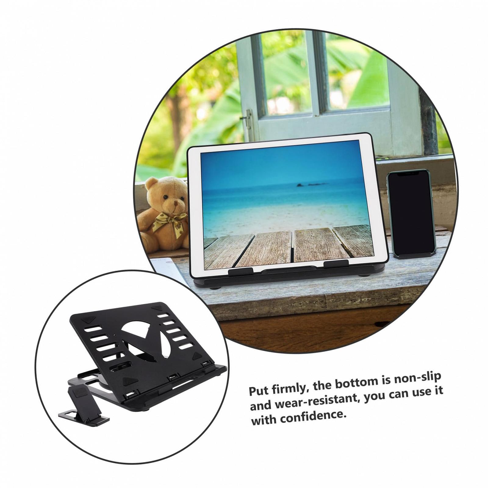 Підставка для ноутбука Обертова Складна Регульована по висоті з тримачем для телефону Ергономічна, фото №8