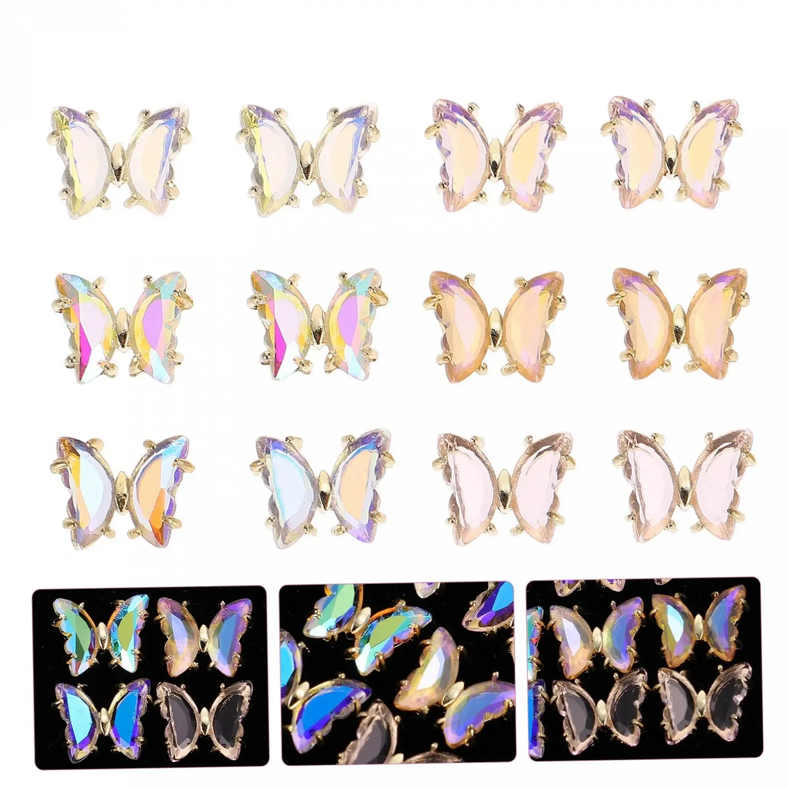 Украшение для ногтей Бабочка FRCOLOR 36 шт., подвеска для маникюра, стразы, украшения для ногтей, бриллиантовые орнаменты, украшения для маникюра, аксессуары для ногтей, 3D цинк, фото №6
