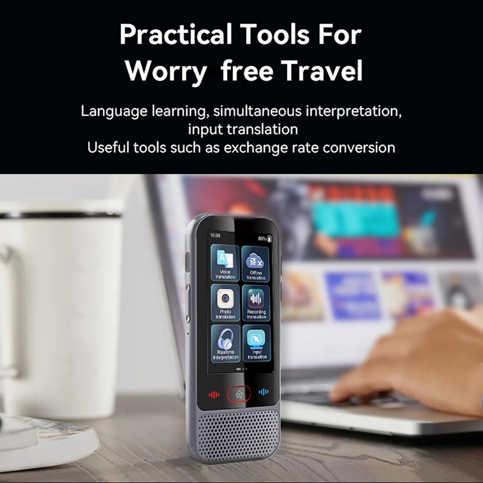 Пристрій для усного перекладу AI Інтелектуальний із сенсорним екраном і функцією шумозаглушення, 139 мов, фото №5