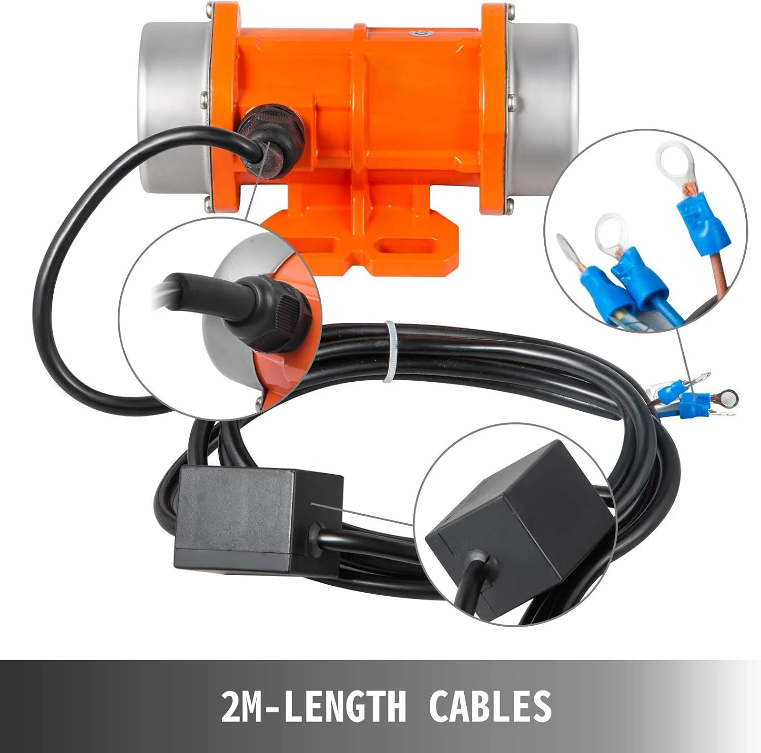 Трифазний вібраційний двигун VEVOR 380 В / 30 Вт / 3600 об/хв / кабель-2 м / Водонепроникний / Чорний, фото №6