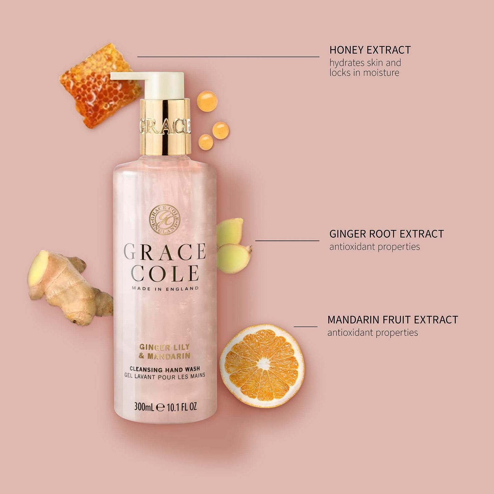 Рідке мило для рук Grace Cole Ginger Lily & Mandarin зволожувальне та живильне 300 мл, фото №2 Рідке мило для рук Grace Cole Ginger Lily & Mandarin зволожувальне та живильне 300 мл, фото №2