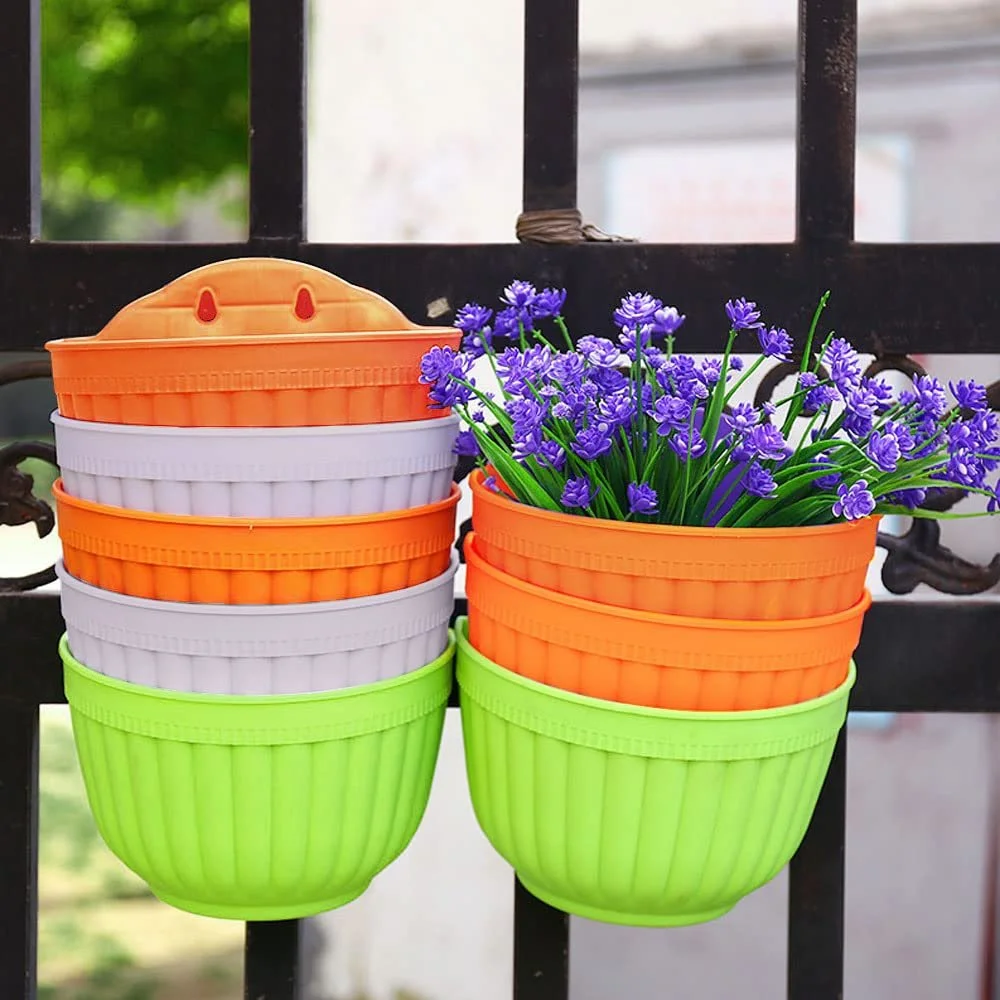Настінні підвісні кашпо Пластикові Для балкона та паркану З дренажем та 4 гачками Набір із 2 шт., фото №8 Настінні підвісні кашпо Пластикові Для балкона та паркану З дренажем та 4 гачками Набір із 2 шт., фото №8