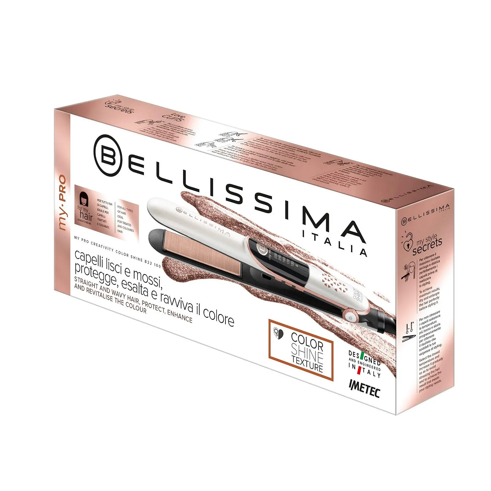 Выпрямитель для волос Imetec BELLISSIMA Creativity Color Shine B22 100 150-230°C Тканевое покрытие, фото №13 Выпрямитель для волос Imetec BELLISSIMA Creativity Color Shine B22 100 150-230°C Тканевое покрытие, фото №13