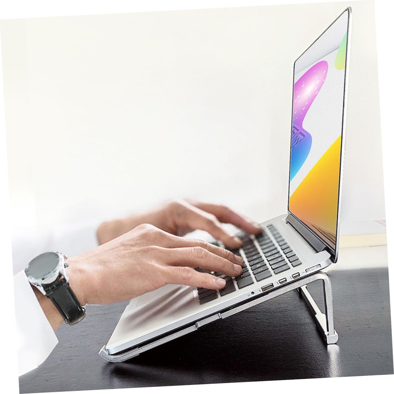 Підставка для ноутбука Holibanna алюмінієва складана портативна нековзна, фото №3