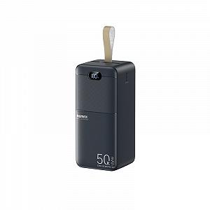 Павербанк Remax RPP-117 / 50000 мАч / до 27Вт / USB-C + USB-A + Micro-USB / PD+QC / Черный - Фото 1