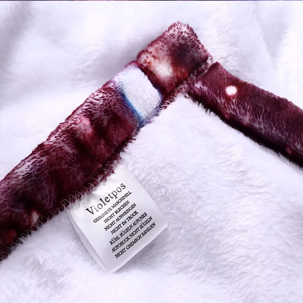 Покривало Violetpos Фланель М'яка Тепла Зручна Флісова Для дивану Сова Місяць Фіолетова Галактика Всесвіт Тварина 150 x 200 см, фото №9